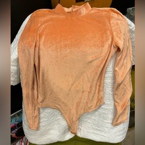 peach/coral bodysuit